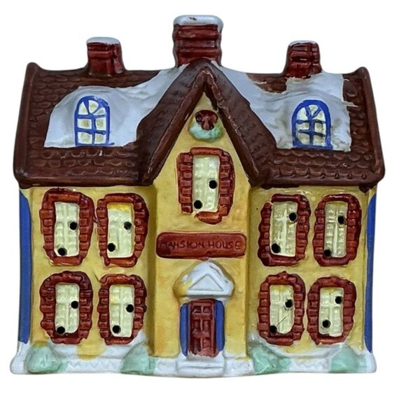 Village Mansion Holiday Dickens of London Christmas Porcelain House Vintage 1991 - Picture 2 of 16